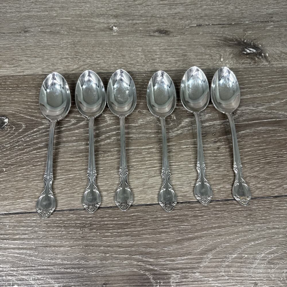 Towle Lauffer Germany Stainless Steel 18/8 Rose Antique 7”Spoon ~set Of 6